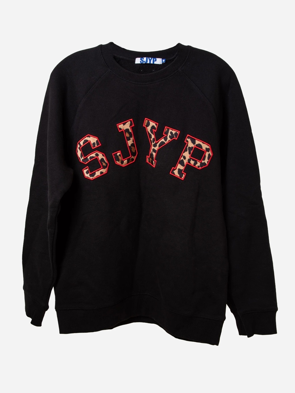 SJYP Black Leopard Logo Sweatshirt Size M